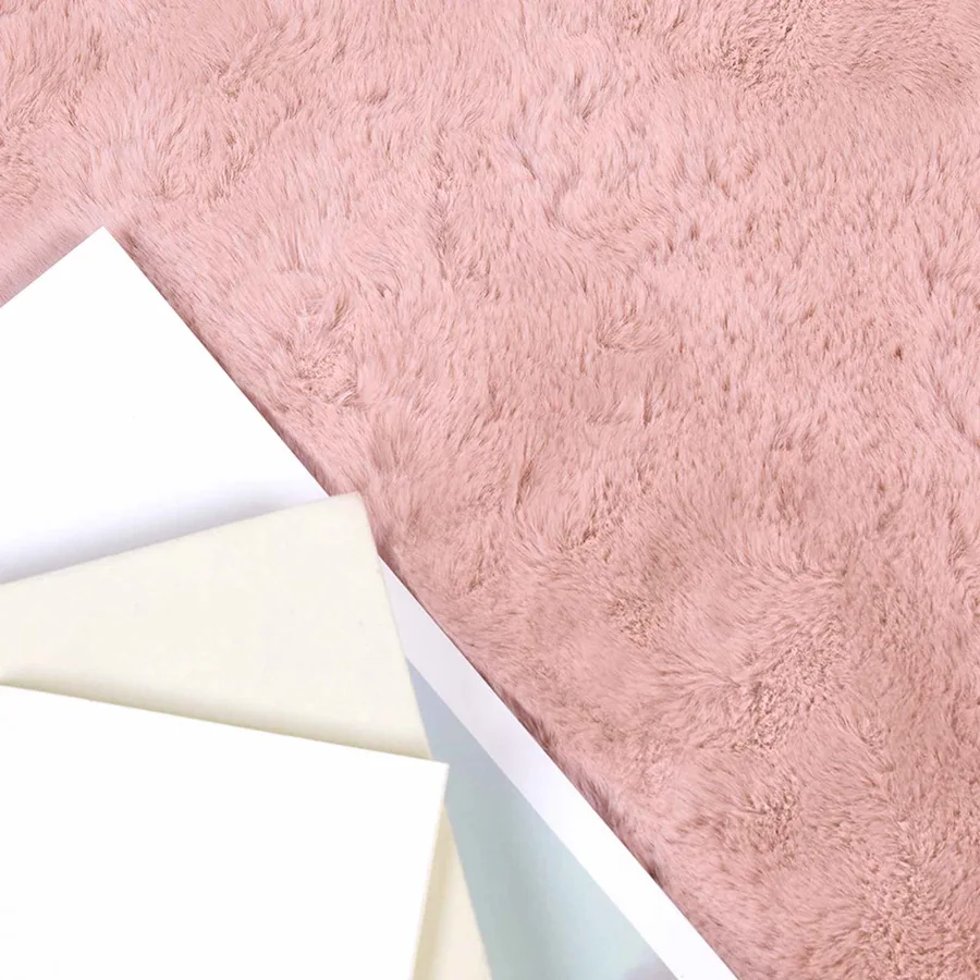 Tapis antidérapant en fausse de lapin OLITE Rose 60 x 110 cm - 3