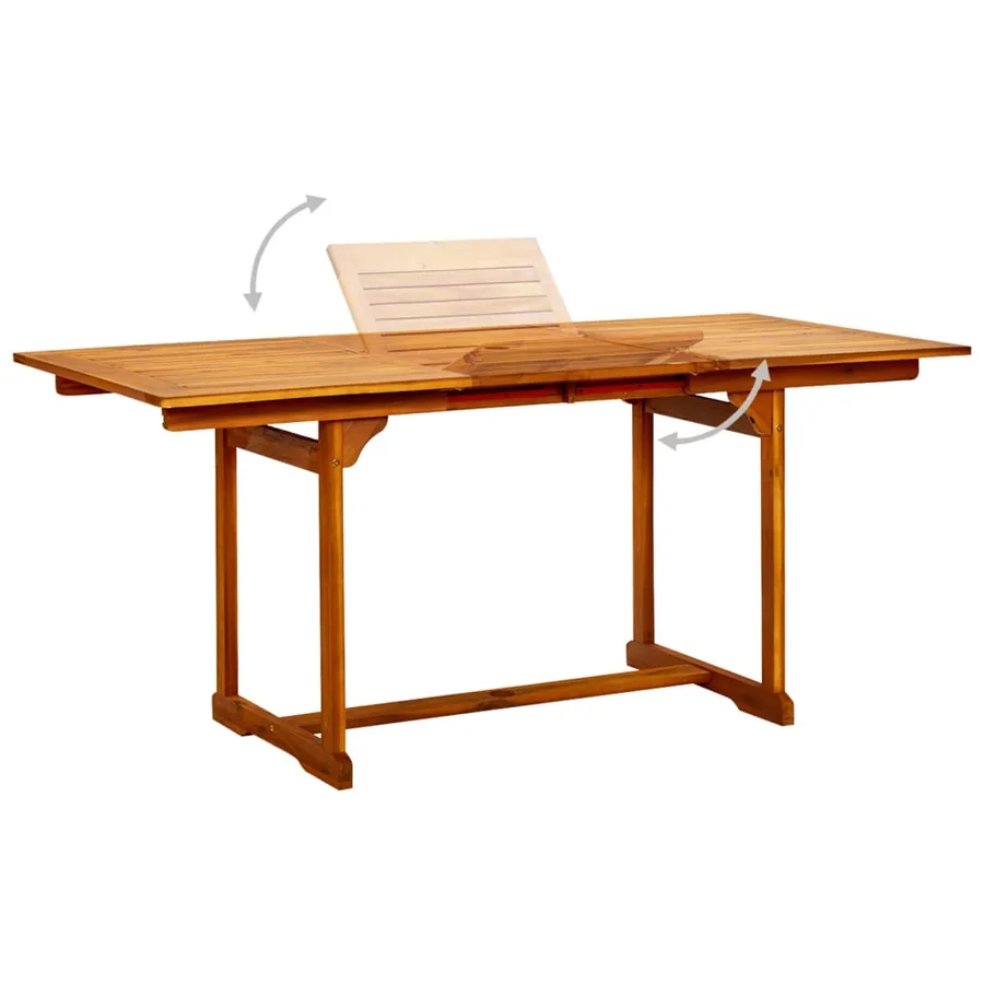 Ensemble à manger de jardin 7 pcs Bois d'acacia massif 120-170 cm - 5