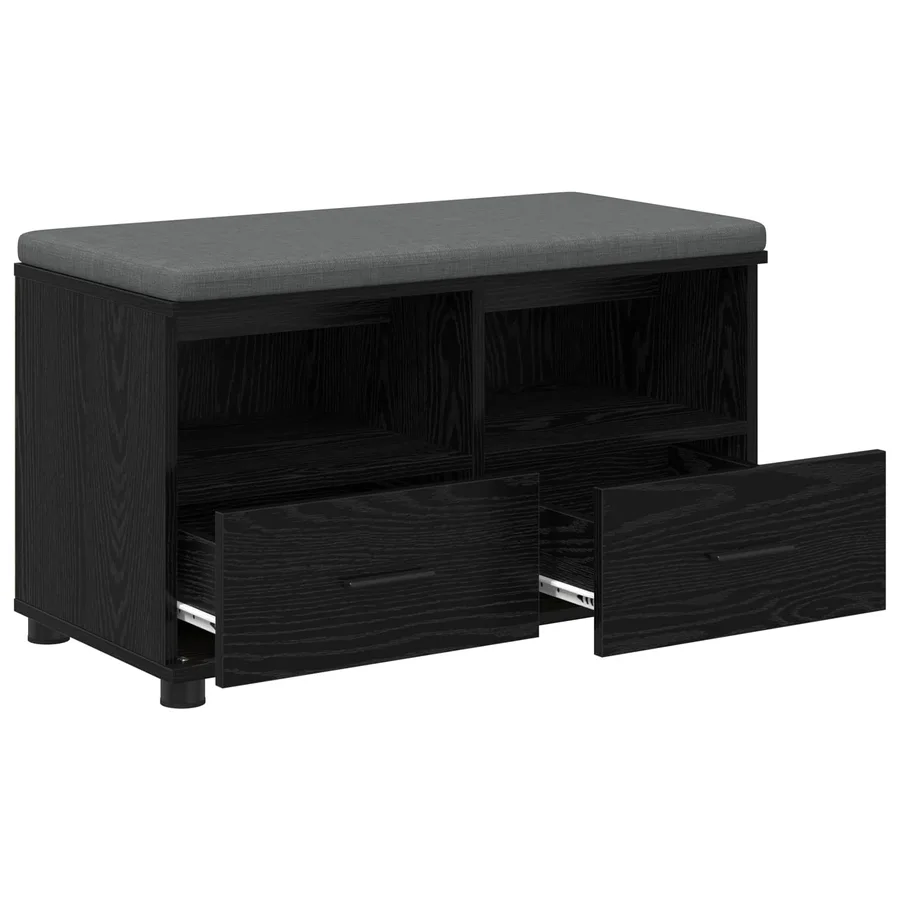 Banc d'entrée avec coussin Chêne Noir 80 x 38 x 46 cm - 5