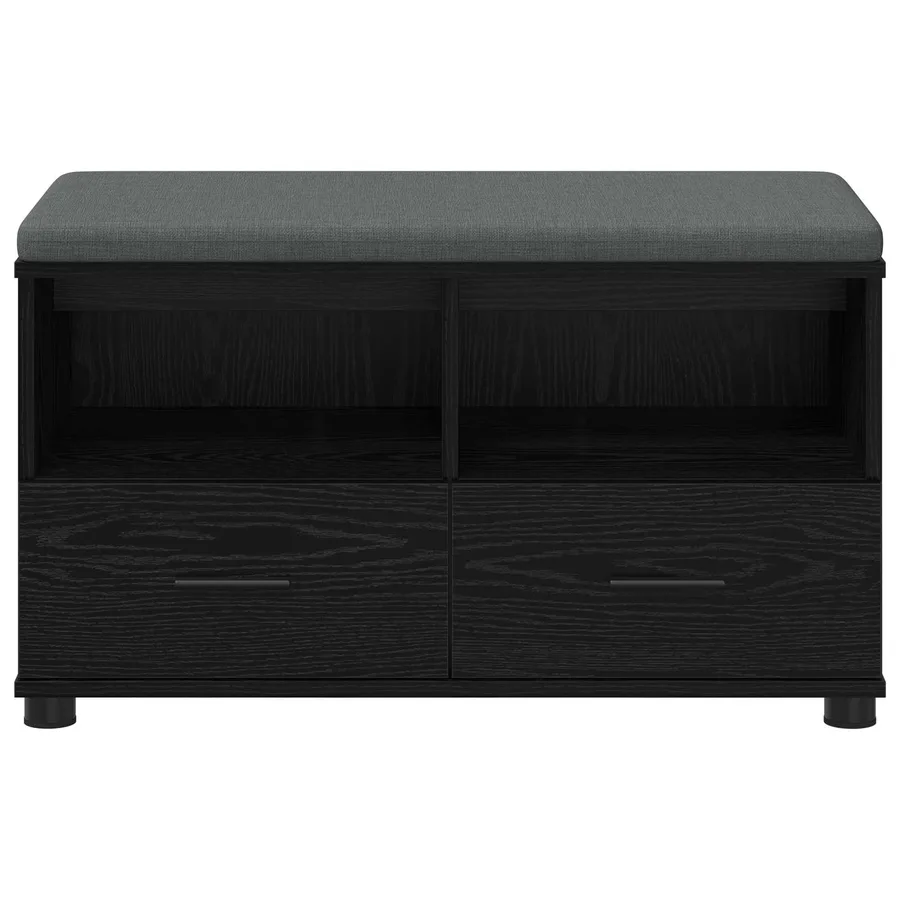 Banc d'entrée avec coussin Chêne Noir 80 x 38 x 46 cm - 6