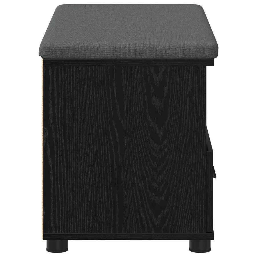 Banc d'entrée avec coussin Chêne Noir 80 x 38 x 46 cm - 7