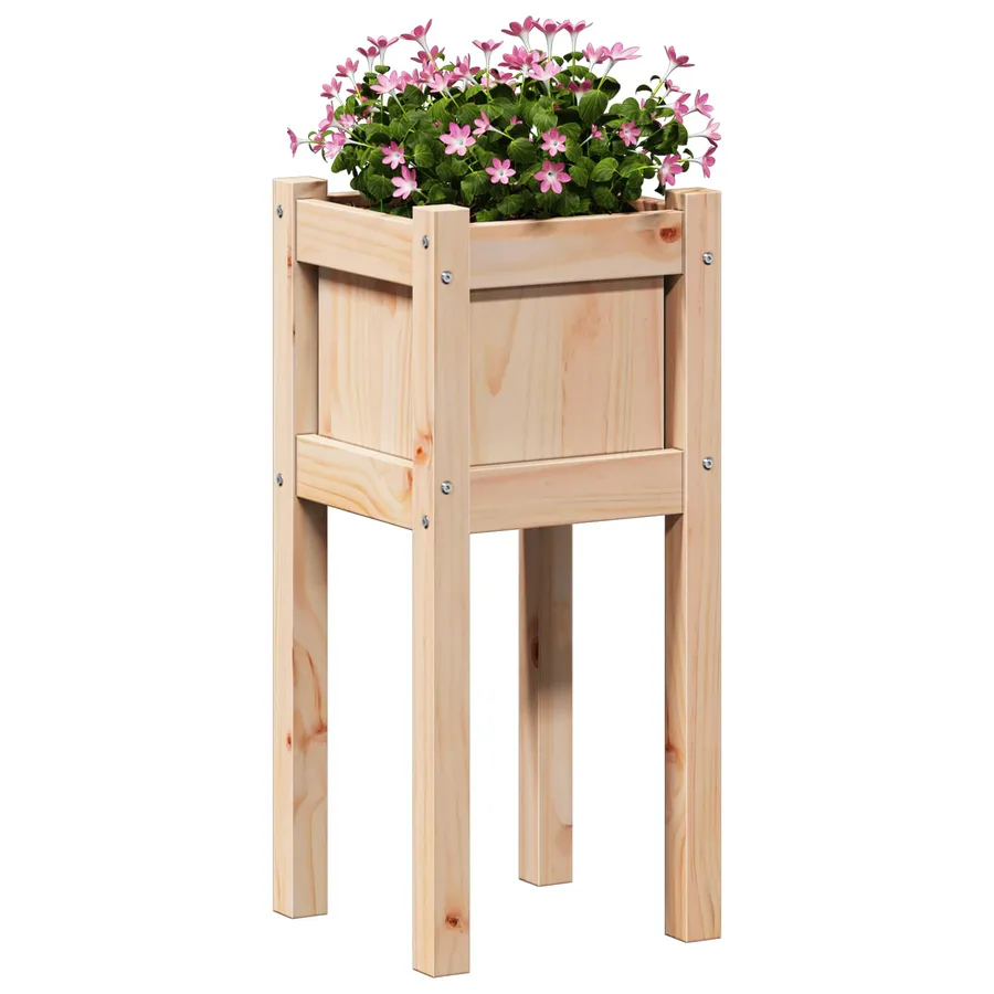 Cache-pot de jardin Nature 31 x 31 x 70 cm Bois de pin massif - 3