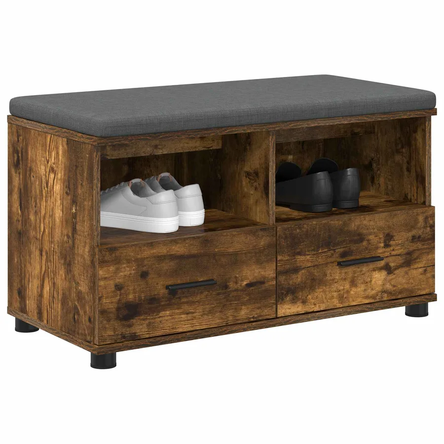 Banc d'entrée avec coussin Chêne Fumé 80 x 38 x 46 cm - 3