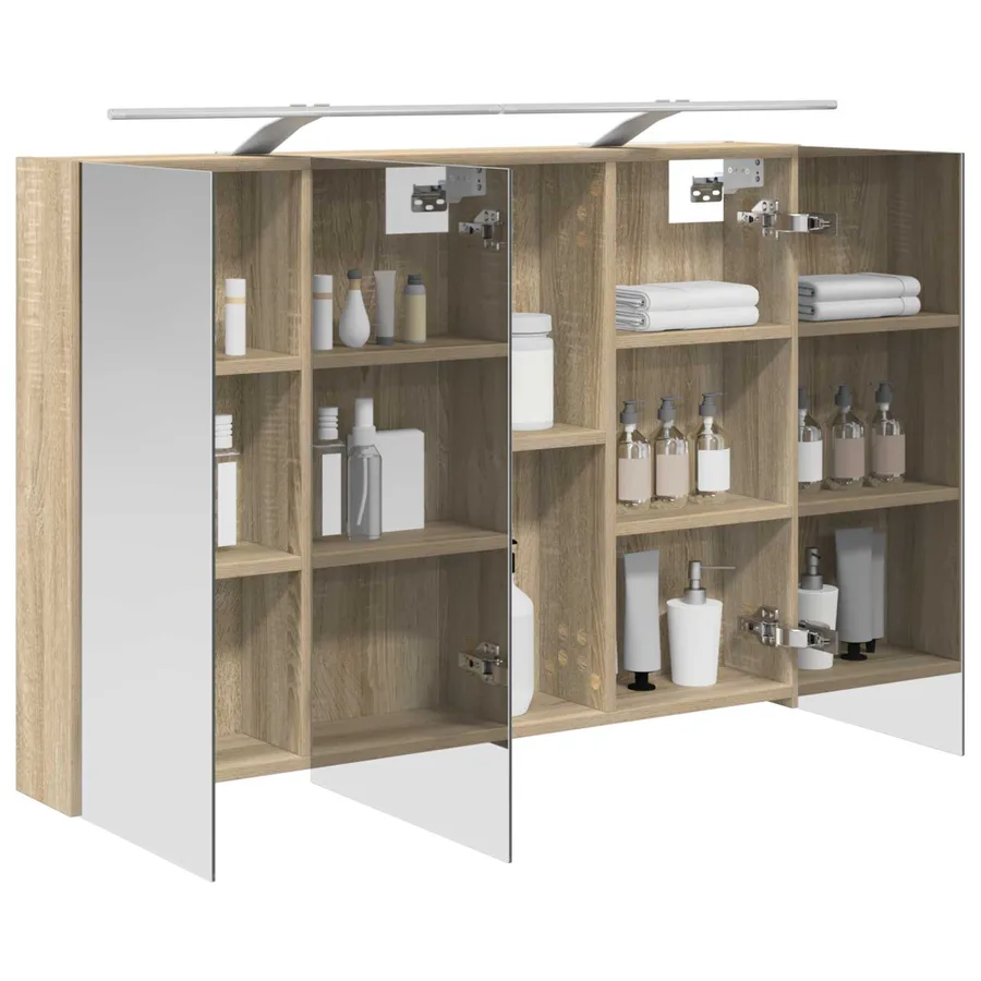 Armoire Miroir de Salle de Bain Chêne Sonoma 100 x 14,5 x 70 cm - 3