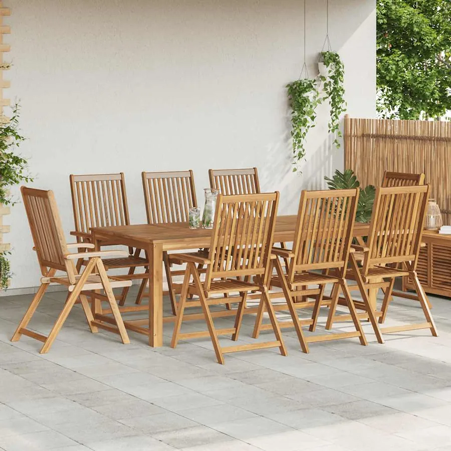 Chaises pliables de jardin lot de 8 Bois d'acacia solide - 2