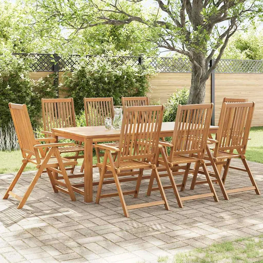 Chaises pliables de jardin lot de 8 Bois d'acacia solide - 3