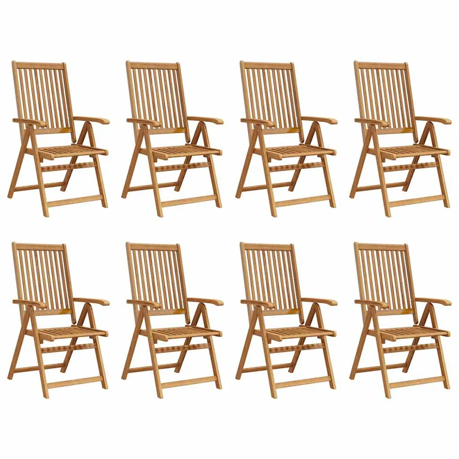 Chaises pliables de jardin lot de 8 Bois d'acacia solide - 5