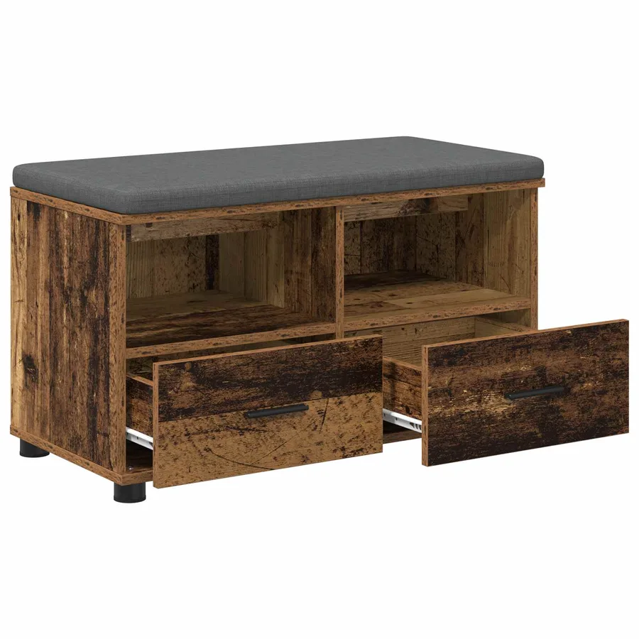 Banc d'entrée avec coussin Bois ancien 80 x 38 x 46 cm - 5