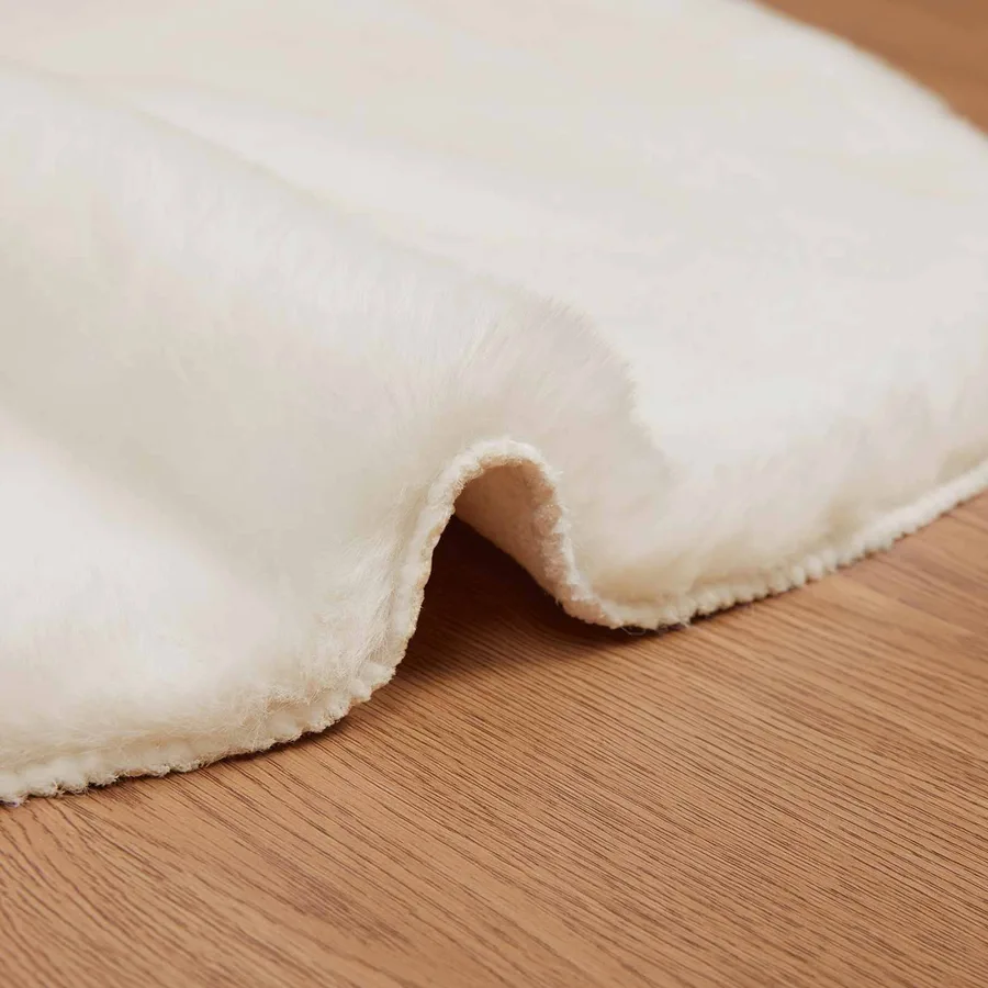 Tapis antidérapant en fausse de lapin OLITE Crème 80 x 120 cm - 5