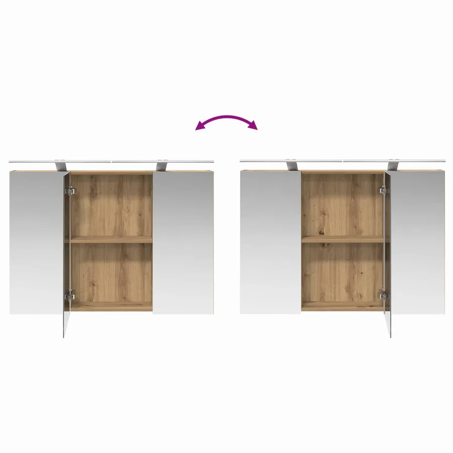 Armoire Miroir de Salle de Bain Chêne artisan - 12