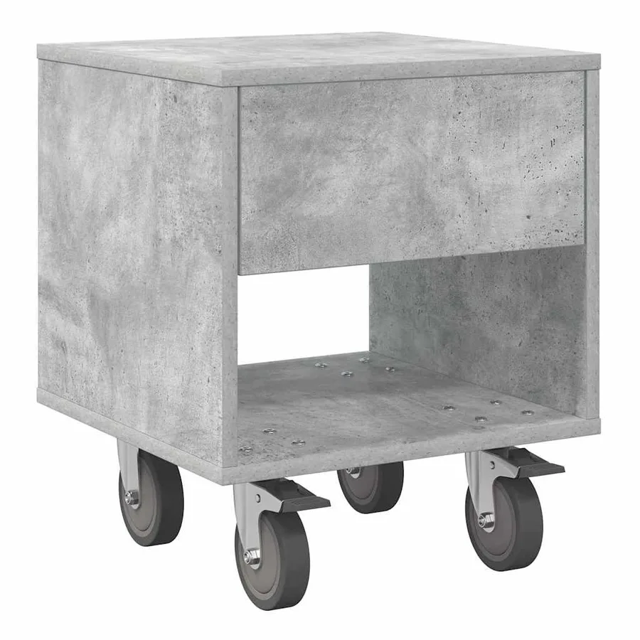 Table de chevet Gris béton 40,5 x 40 x 48 cm Bois d'ingénierie - 2