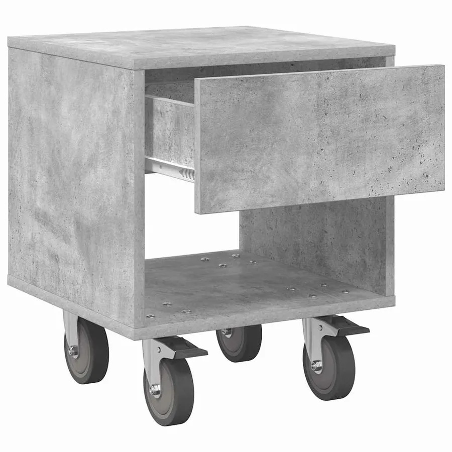 Table de chevet Gris béton 40,5 x 40 x 48 cm Bois d'ingénierie - 5