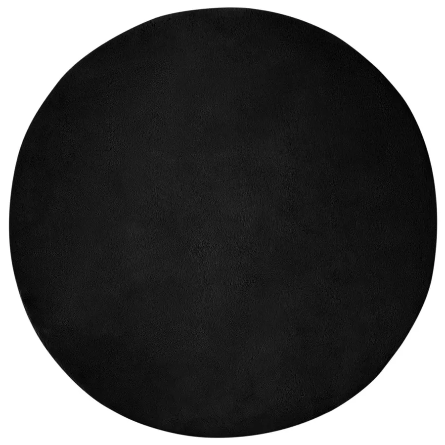 Tapis antidérapant en fausse de lapin OLITE Noir Ø 80 cm - 2