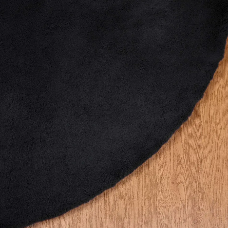 Tapis antidérapant en fausse de lapin OLITE Noir Ø 80 cm - 7