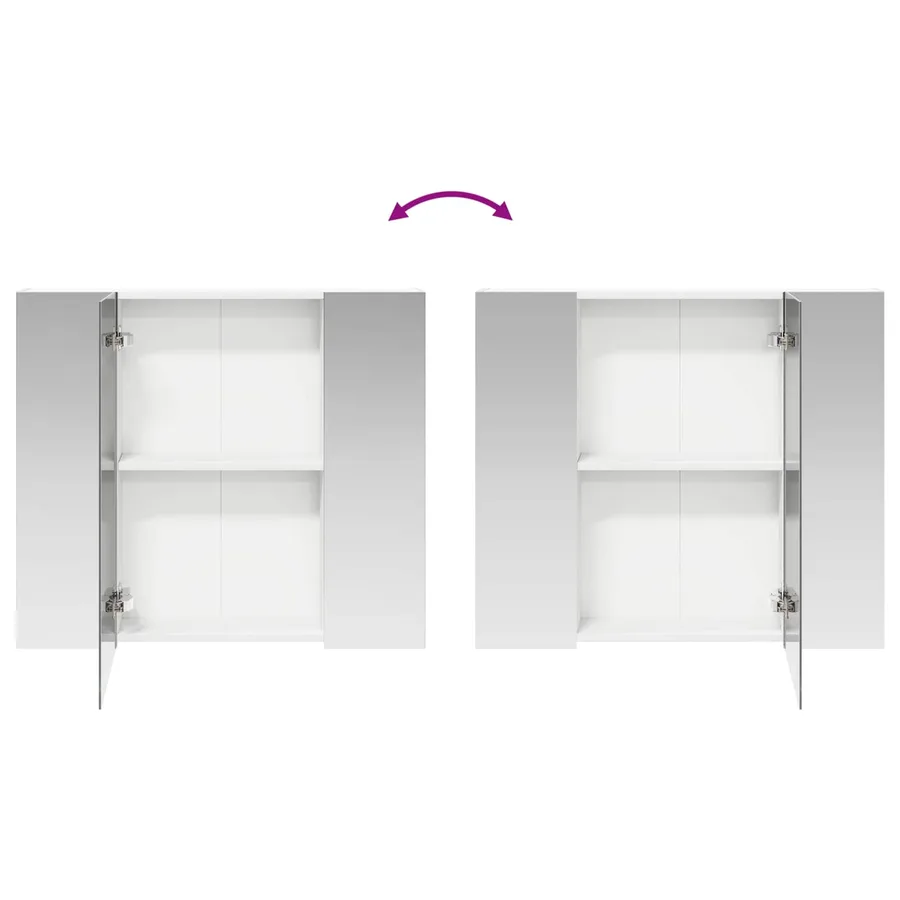 Armoire Miroir de Salle de Bain Blanc 80 x 14.5 x 70 cm - 10