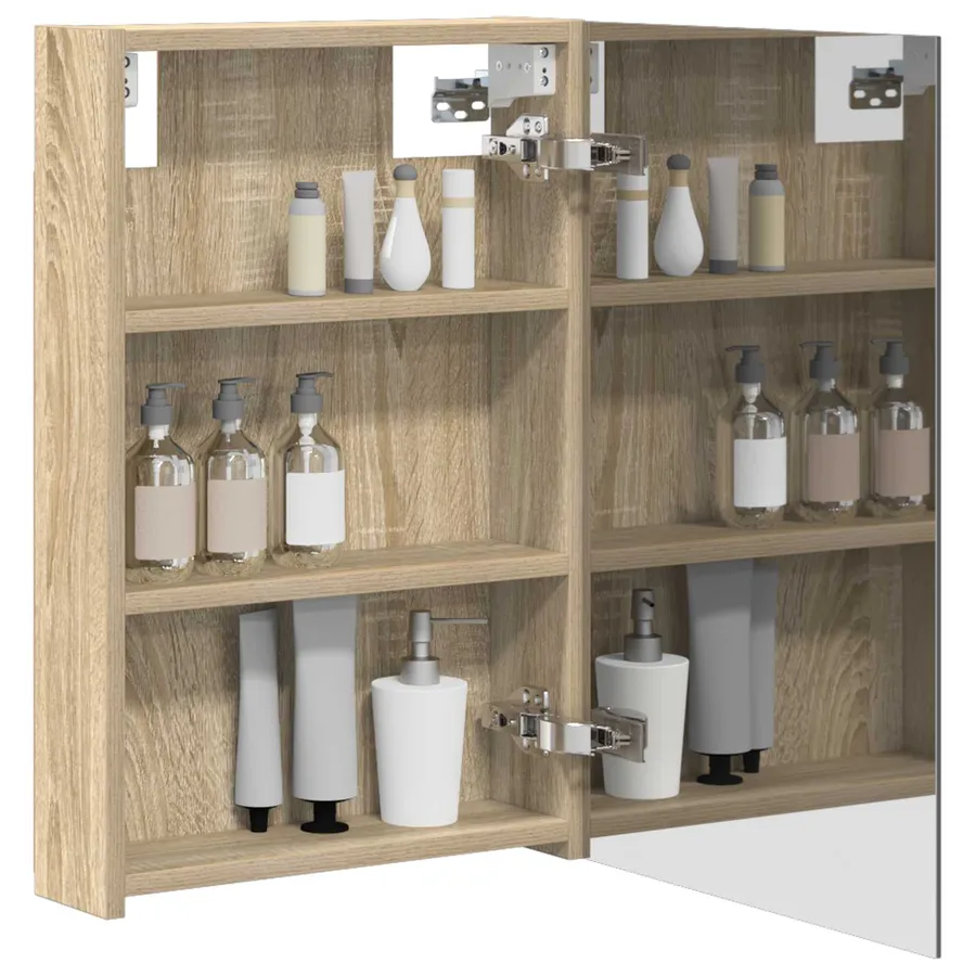 Armoire Miroir de Salle de Bain avec étagère Chêne Sonoma - 3