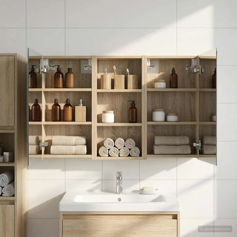 Ensemble de Meubles de Salle de Bain 3 pcs 110 x 10,5 x 60,5 cm