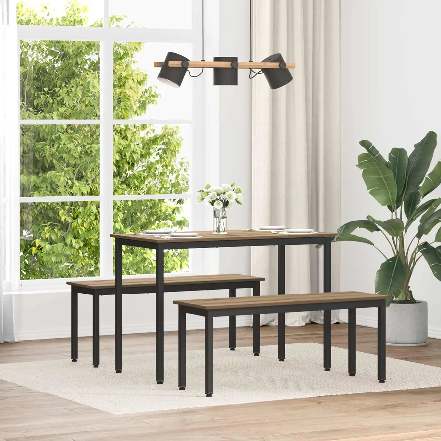 banc Chêne artisan 110 x 35 x 45 cm Bois d'ingénierie