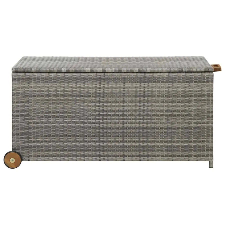 Garden storage box light grey 120x65x61 cm rattan - 3