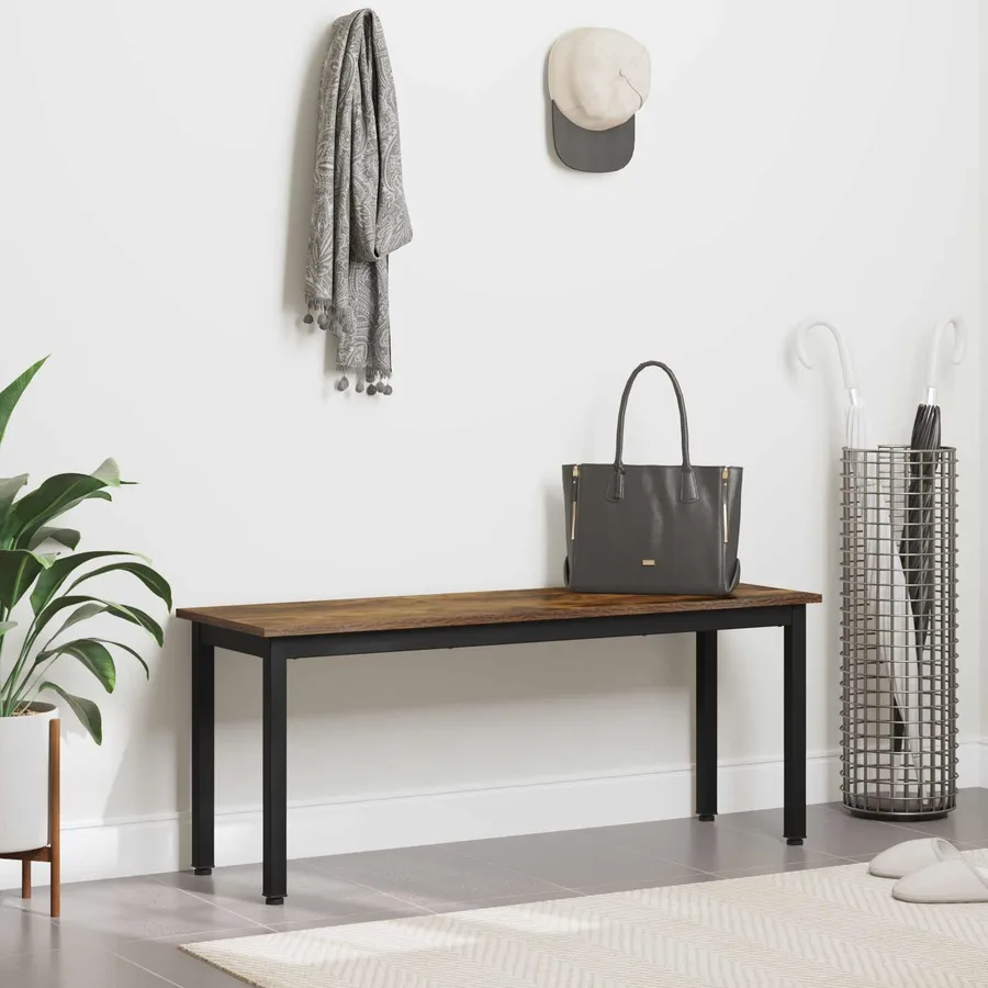 banc Chêne Fumé 110 x 35 x 45 cm Bois d'ingénierie - 4