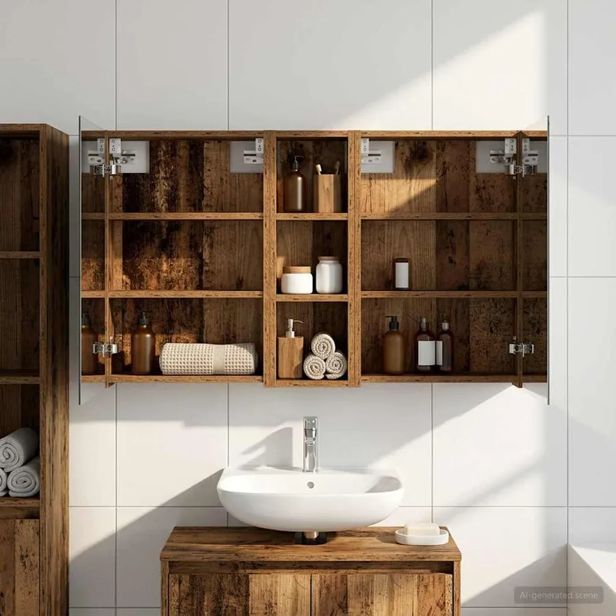 Ensemble de Meubles de Salle de Bain 3 pcs 100 x 10,5 x 60,5 cm - 4
