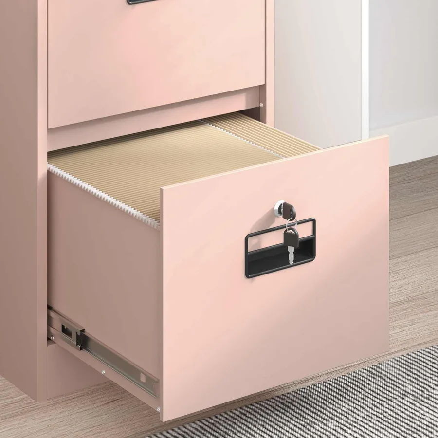 Cabinet de Dossier Rose 44 x 50 x 106.5 cm Acier Laminé à Froid - 5