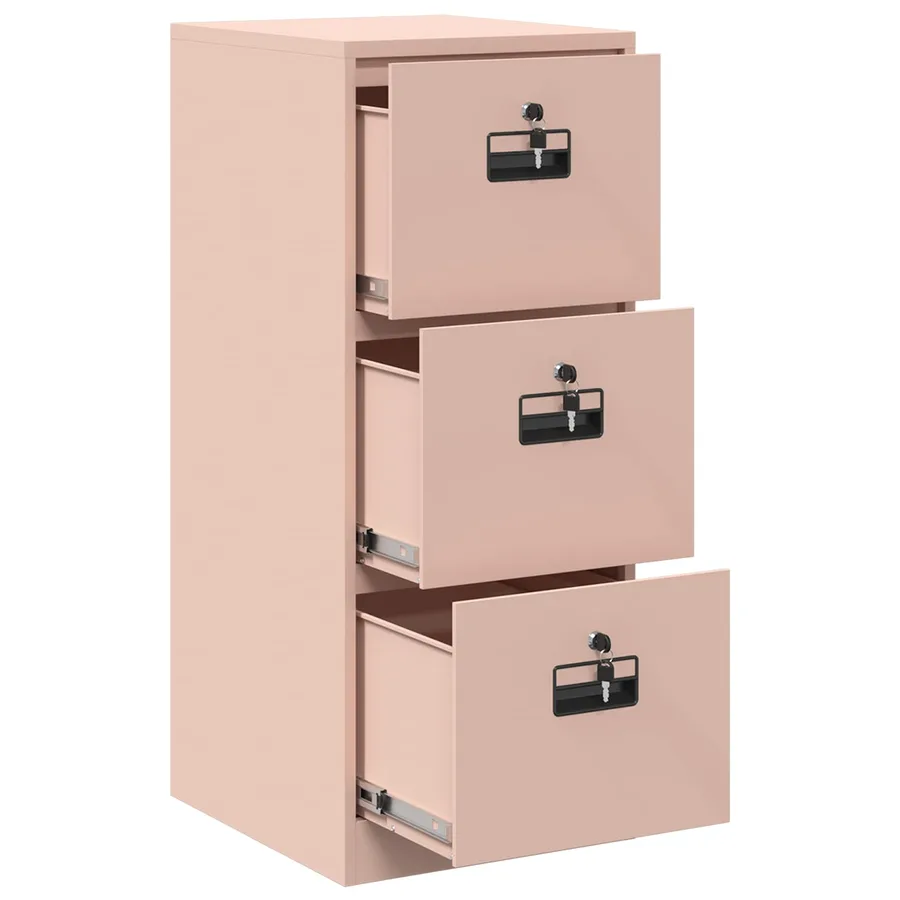 Cabinet de Dossier Rose 44 x 50 x 106.5 cm Acier Laminé à Froid - 6