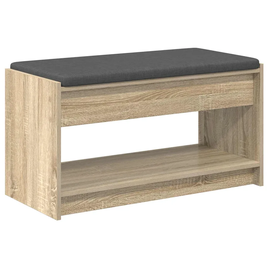 Banc d'entrée avec coussin Chêne Sonoma 83 x 38 x 45 cm - 2