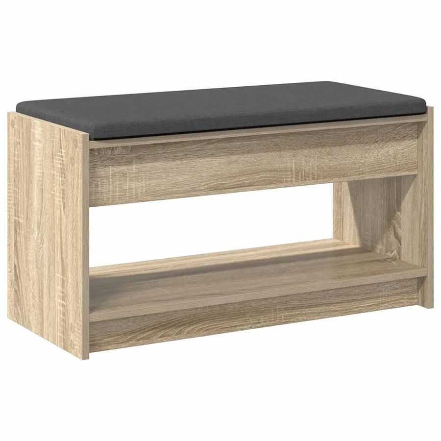 Banc d'entrée avec coussin Chêne Sonoma 83 x 38 x 45 cm - 7