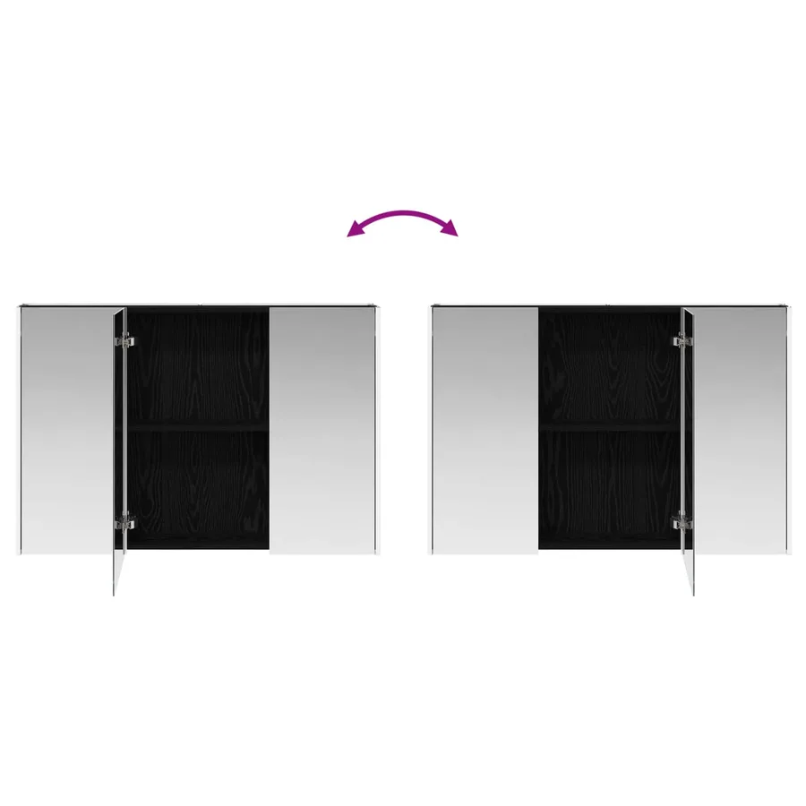 Armoire Miroir de Salle de Bain Chêne noir 103,5 x 15,5 x 70 cm - 12
