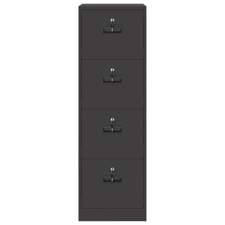 Cabinet de Dossier Noir 44 x 50 x 139 cm Acier Laminé à Froid - 7