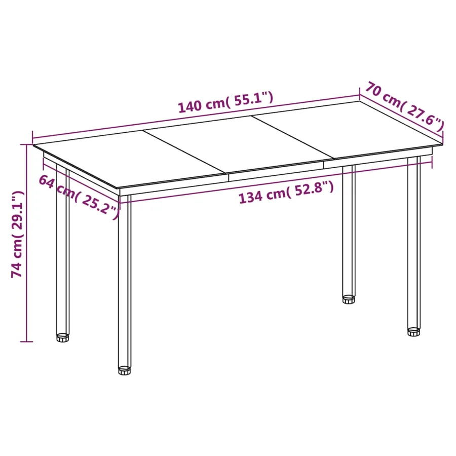 Ensemble à manger de jardin coussins 5 pcs Résine tressée Verre - 7