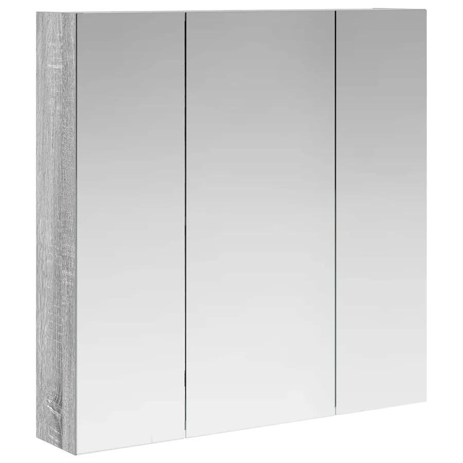 Armoire Miroir de Salle de Bain Gris Sonoma 70 x 14,5 x 70 cm - 2