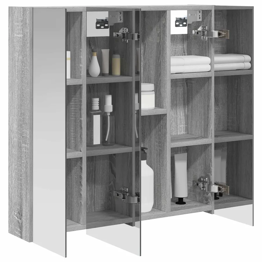 Armoire Miroir de Salle de Bain Gris Sonoma 70 x 14,5 x 70 cm - 3