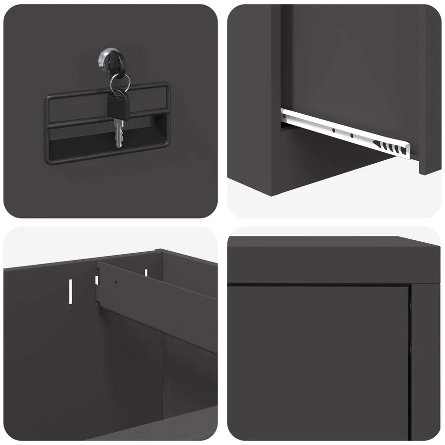 Cabinet de Dossier avec tiroir Noir 45,5 x 42 x 106,5 cm - 10