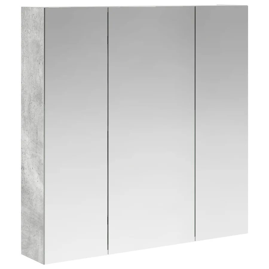 Armoire Miroir de Salle de Bain Gris béton 70 x 14,5 x 70 cm - 2