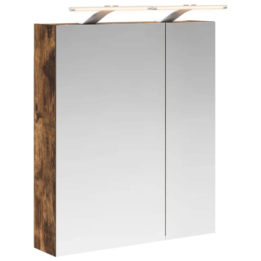 Armoire Miroir de Salle de Bain Chêne fumé 60 x 14,5 x 70 cm - 2