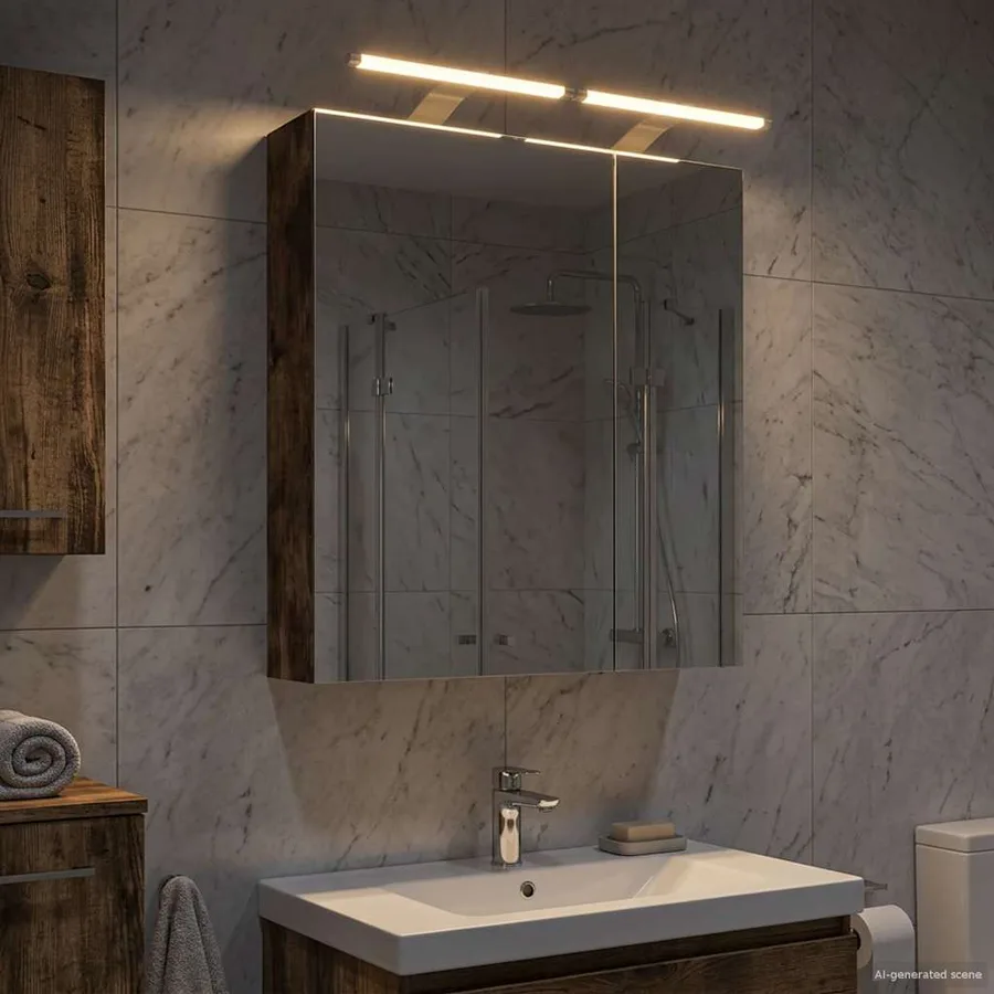 Armoire Miroir de Salle de Bain Chêne fumé 60 x 14,5 x 70 cm - 4