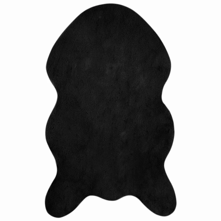 Tapis antidérapant en fausse de lapin OLITE Noir 50 x 80 cm - 2