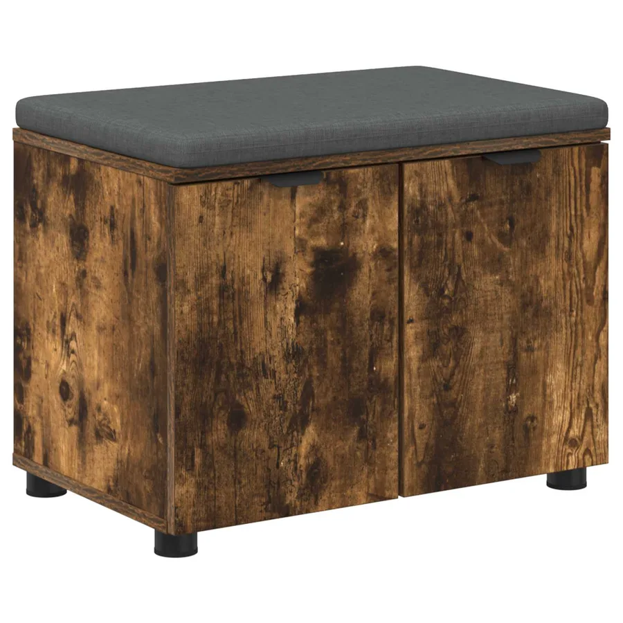 Banc d'entrée avec coussin Chêne Fumé 60 x 38 x 46 cm - 2