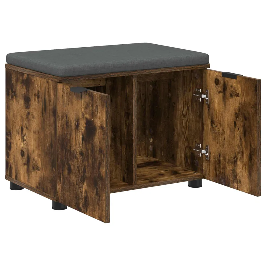 Banc d'entrée avec coussin Chêne Fumé 60 x 38 x 46 cm - 5