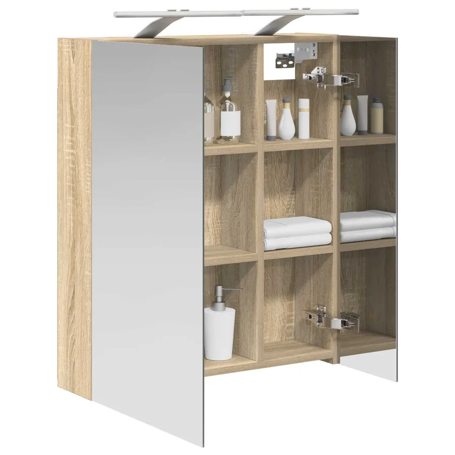 Armoire Miroir de Salle de Bain Chêne Sonoma 60 x 14,5 x 70 cm - 3