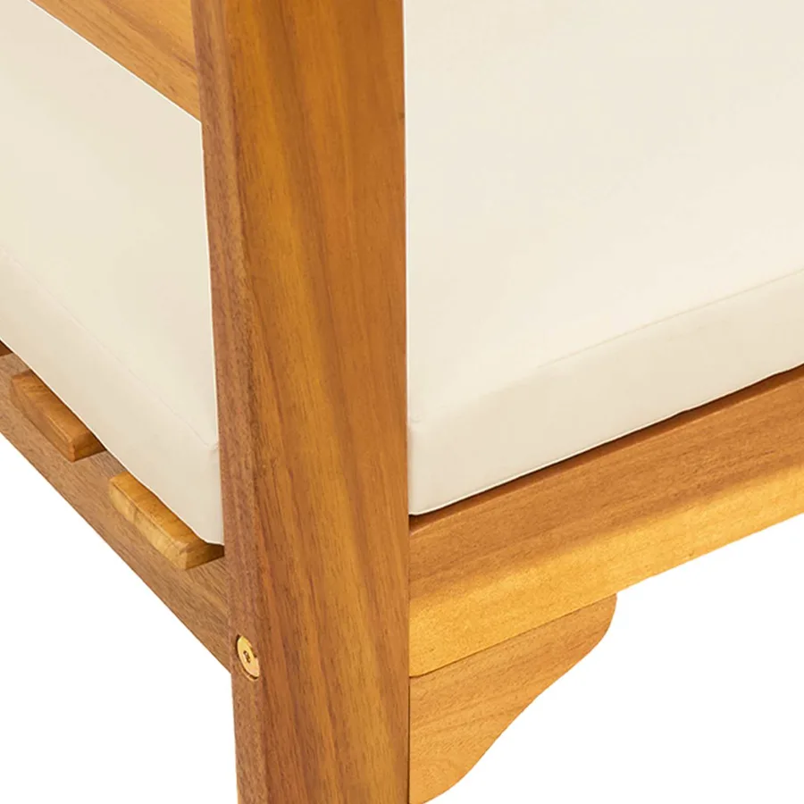 Banc à motif de roses Blanc crème 114 x 46 x 82,5 cm - 8
