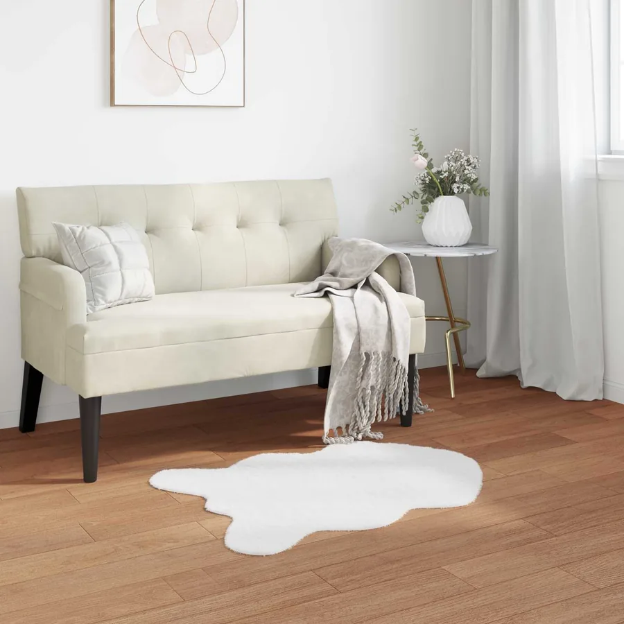 Tapis antidérapant en fausse de lapin OLITE Blanc 60 x 90 cm