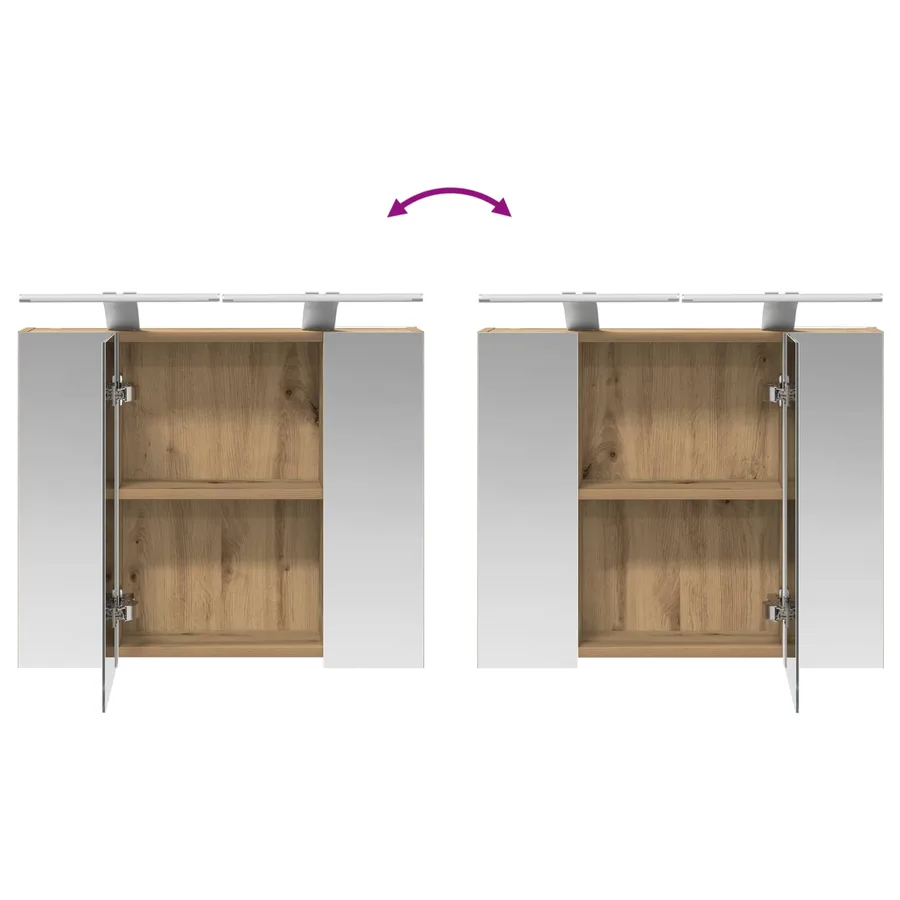 Armoire Miroir de Salle de Bain Chêne artisan 60 x 14,5 x 50 cm - 12