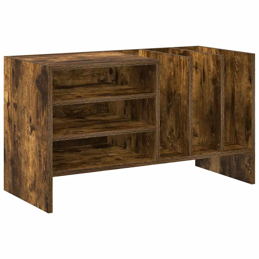 Meuble à vinyles Chêne fumé 78,5 x 35 x 45 cm Bois d'ingénierie - 2