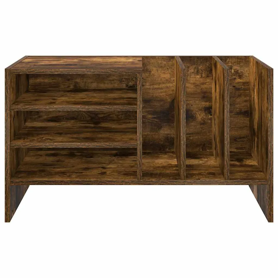 Meuble à vinyles Chêne fumé 78,5 x 35 x 45 cm Bois d'ingénierie - 5