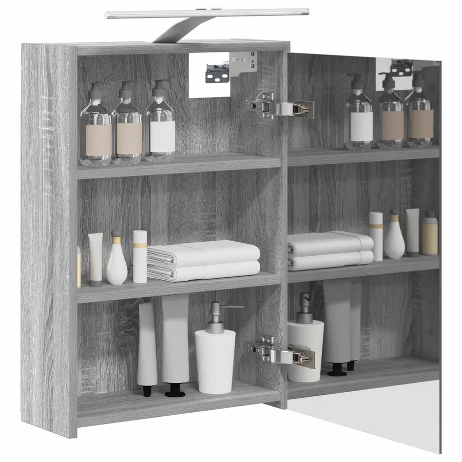 Armoire Miroir de Salle de Bain Gris Sonoma 43 x 16 x 62.5 cm - 3