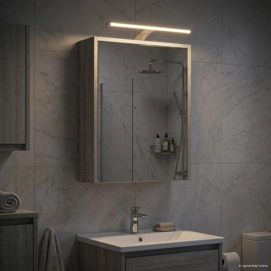 Armoire Miroir de Salle de Bain Gris Sonoma 43 x 16 x 62.5 cm - 4