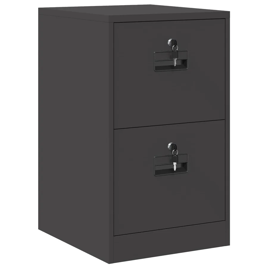 Cabinet de Dossier Noir 44 x 50 x 74,5 cm Acier Laminé à Froid - 2